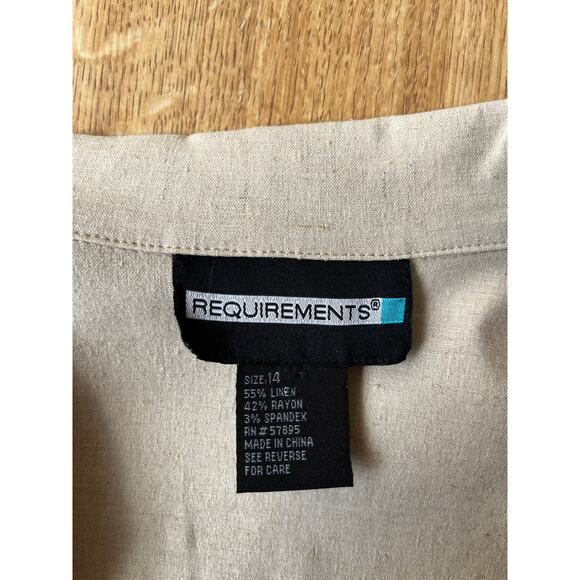 NWT Vintage Light Academia Preppy Requirements Linen Blend Blazer Size Large - Picture 6 of 7